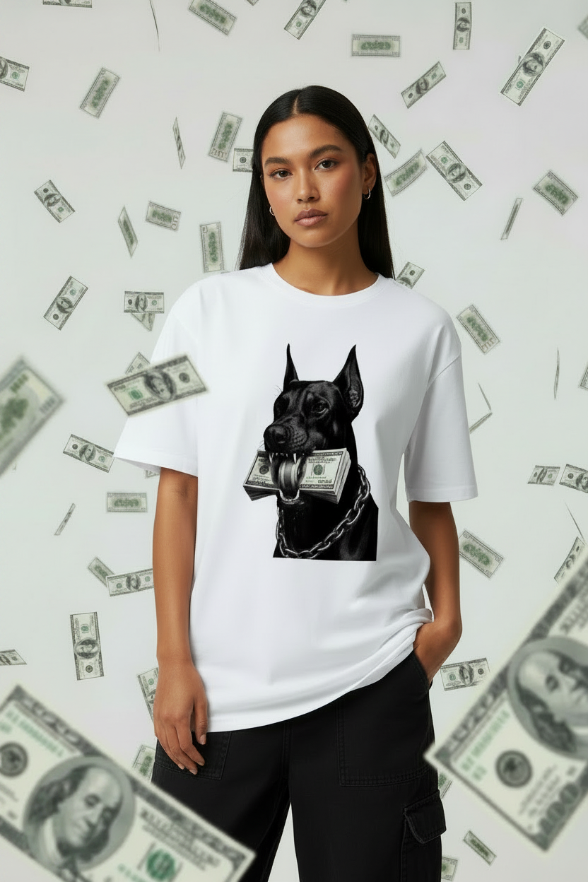 MONEY POWER DOG Unisex Oversized Classic T-Shirt
