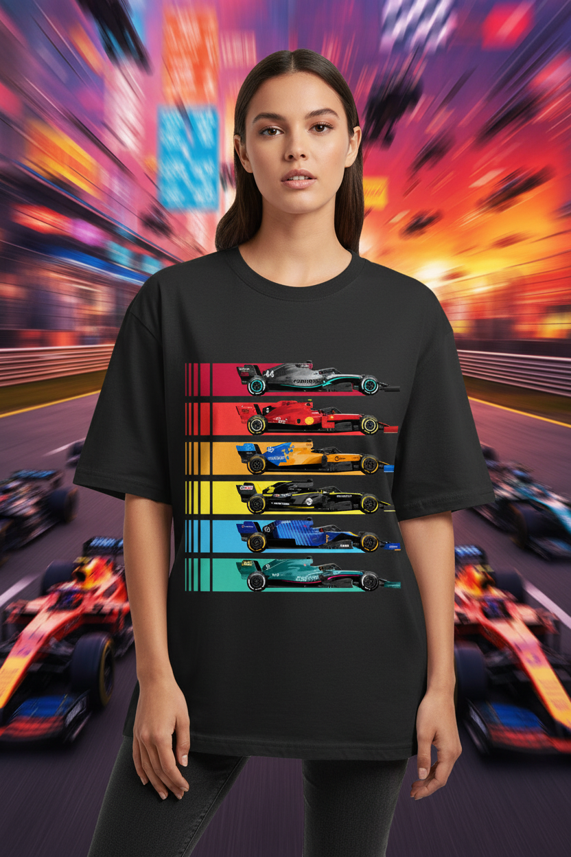 COLORFUL F1 THEME Unisex Oversized Classic T-Shirt