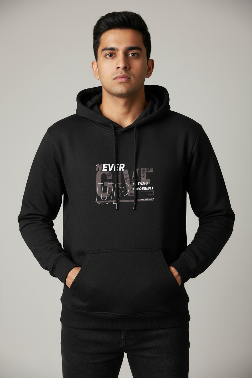 NEVER GIVE UP Unisex Pullover Hoodie