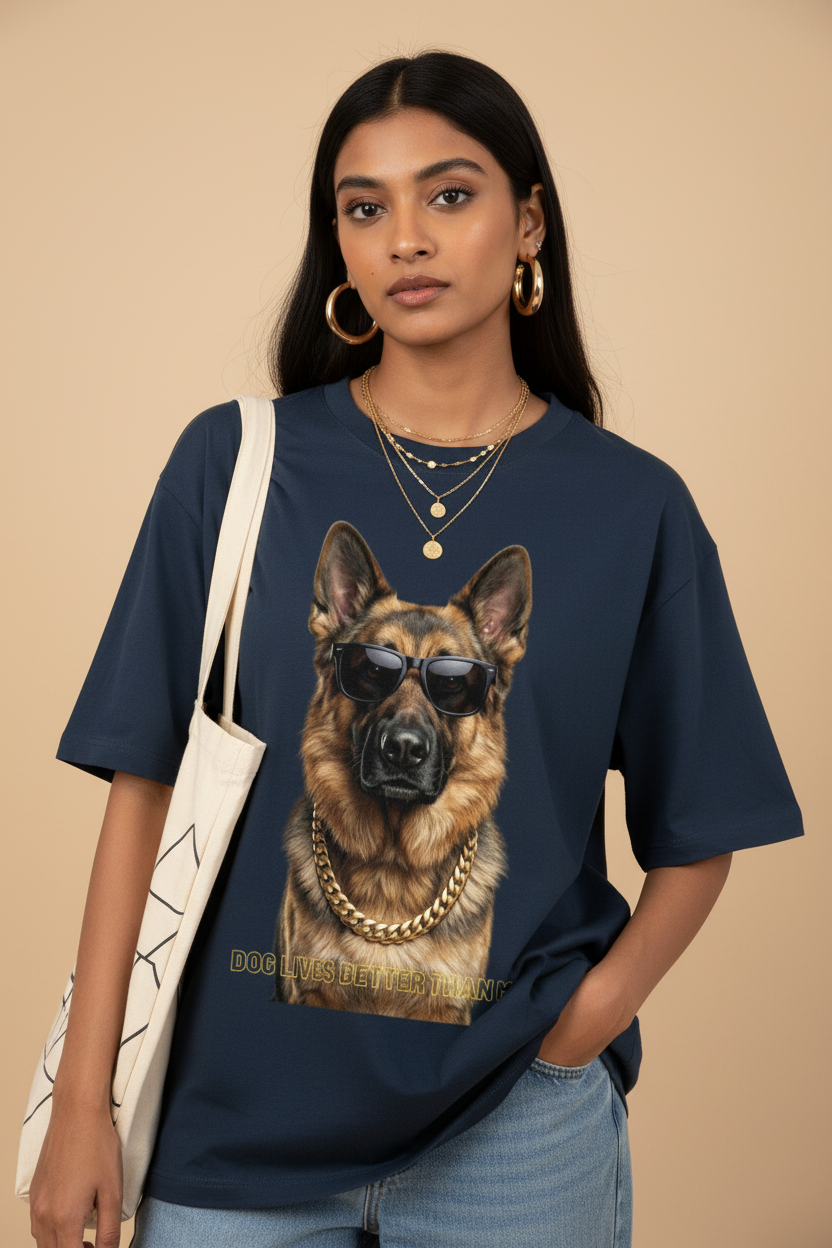Swag German Shepherd Printed loose fit T-Shirt