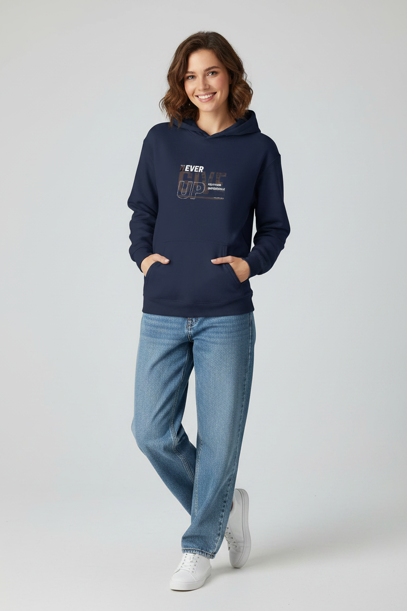 NEVER GIVE UP Unisex Pullover Hoodie