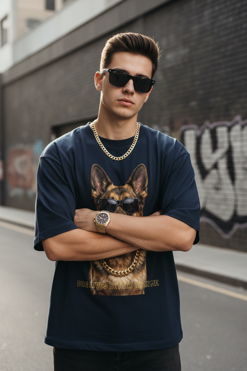 Swag German Shepherd Printed loose fit T-Shirt
