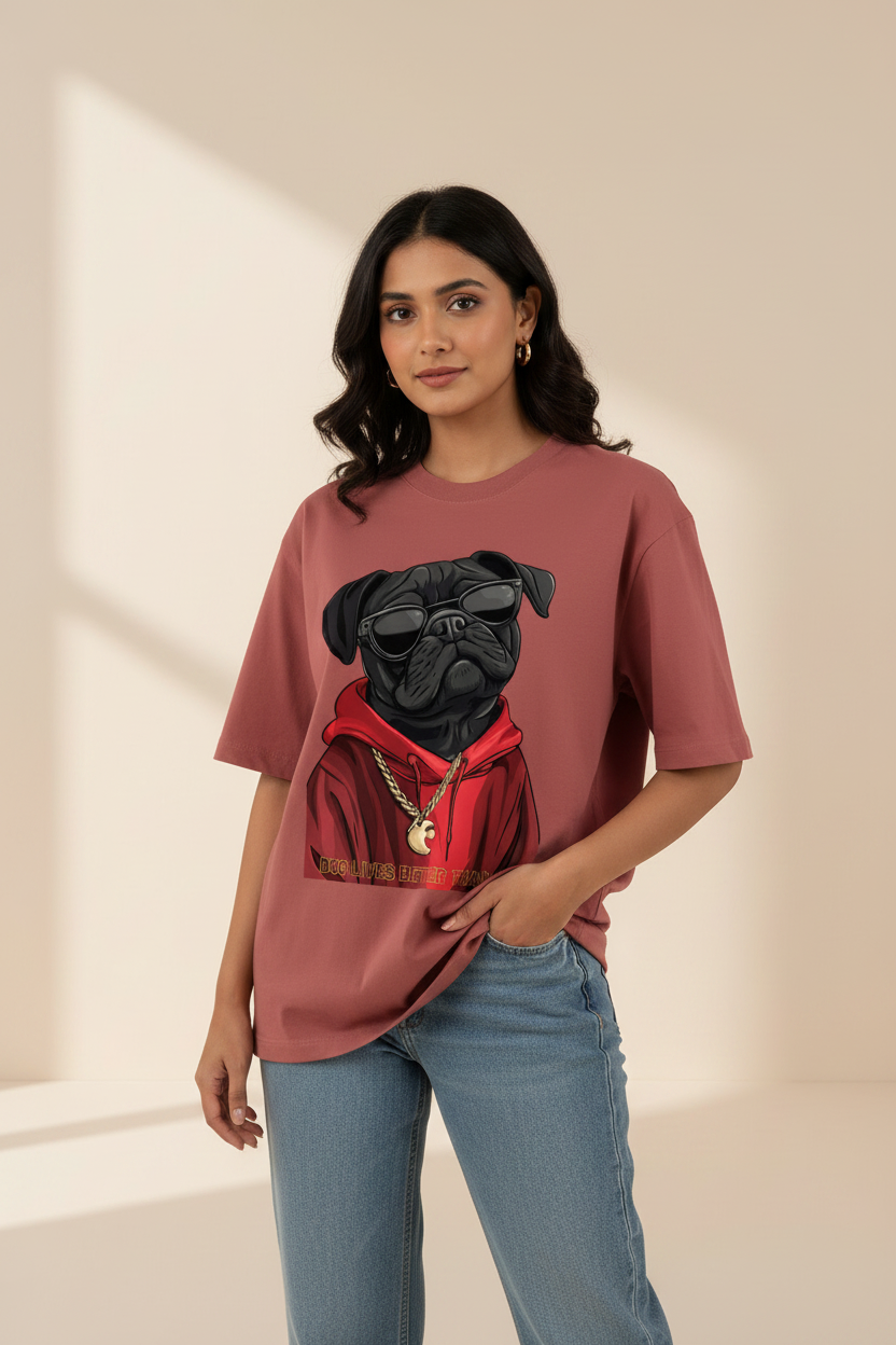"PUG Life" Unisex Oversized Classic T-Shirt