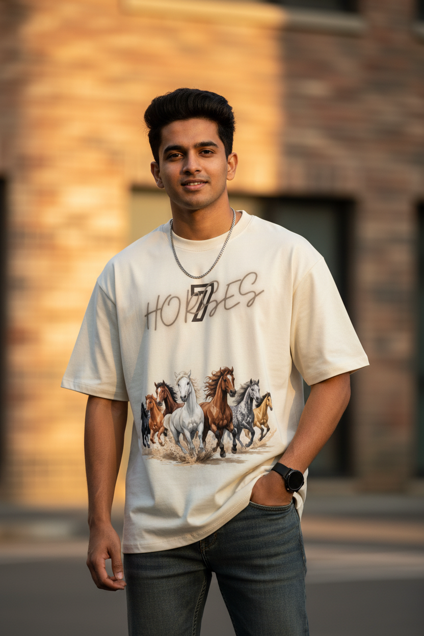 7 Horses Unisex Oversized Classic T-Shirt