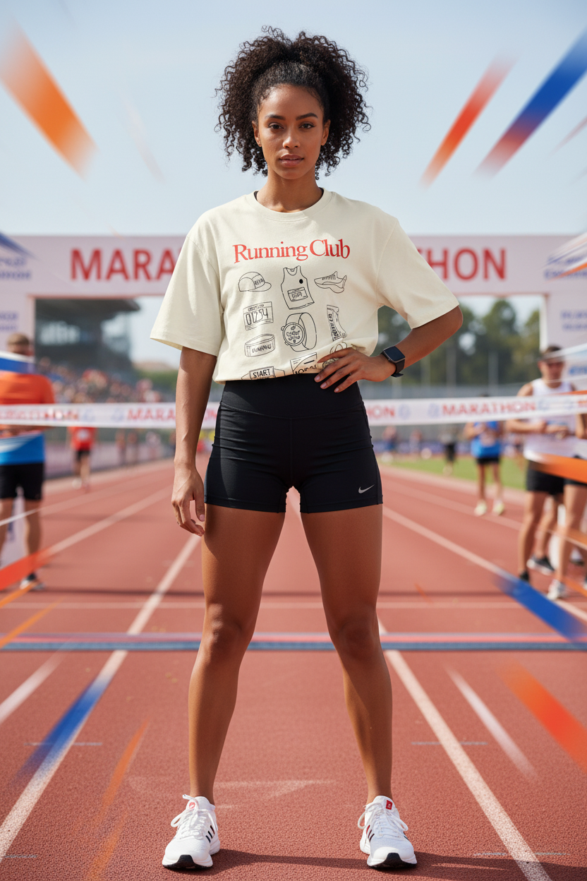 RUNNING CLUB Unisex Oversized Classic T-Shirt